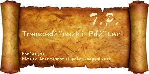 Trencsánszki Péter névjegykártya