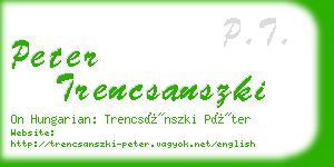 peter trencsanszki business card